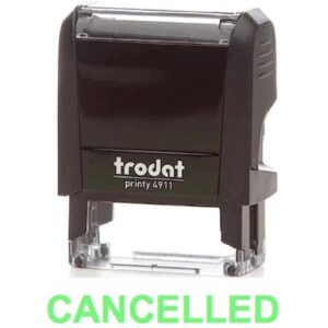 Trodat Printy 4911 Stamp "Cancelled" - Green