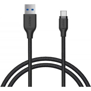 Aukey Braided Nylon Usb 3.1 Gen1 To Usb-C 1.2M Cable - Black
