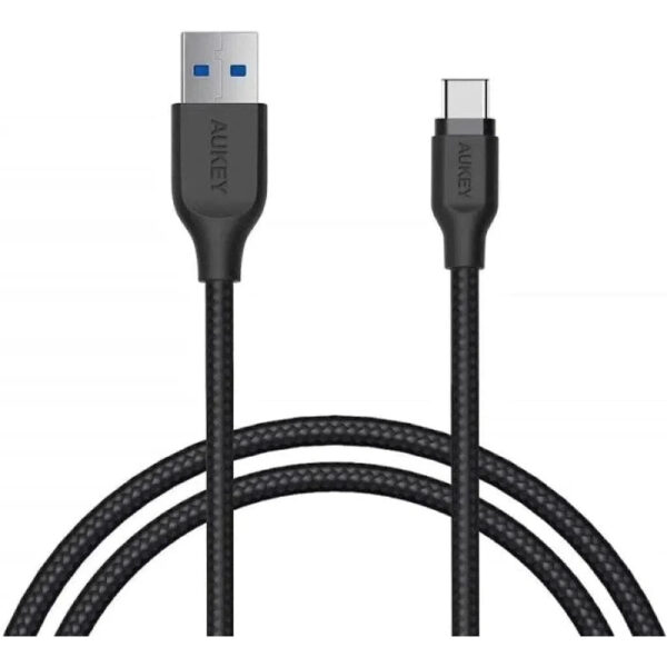 Aukey Braided Nylon Usb 3.1 Gen1 To Usb-C 1.2M Cable - Black