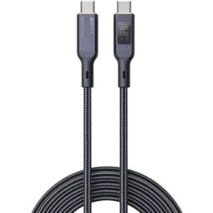 Aukey Nylon Braided Usb C To Usb C Cable With Lcd Display - Black