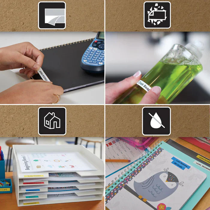 Dymo S0721510 Label Printer Tape Letratag Adhesive Black on White 4 m - Image 5