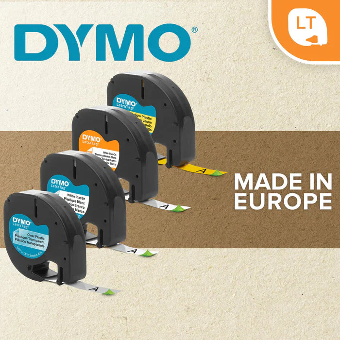 Dymo S0721510 Label Printer Tape Letratag Adhesive Black on White 4 m - Image 6
